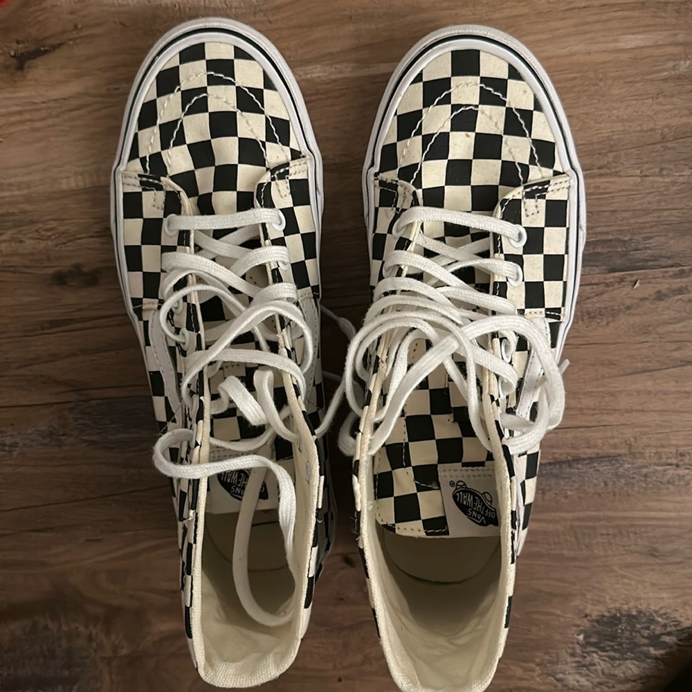 Checkered high top vans